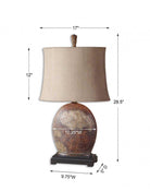 Rustic Aged Ivory Table Lamp measurements- Your Western Decor