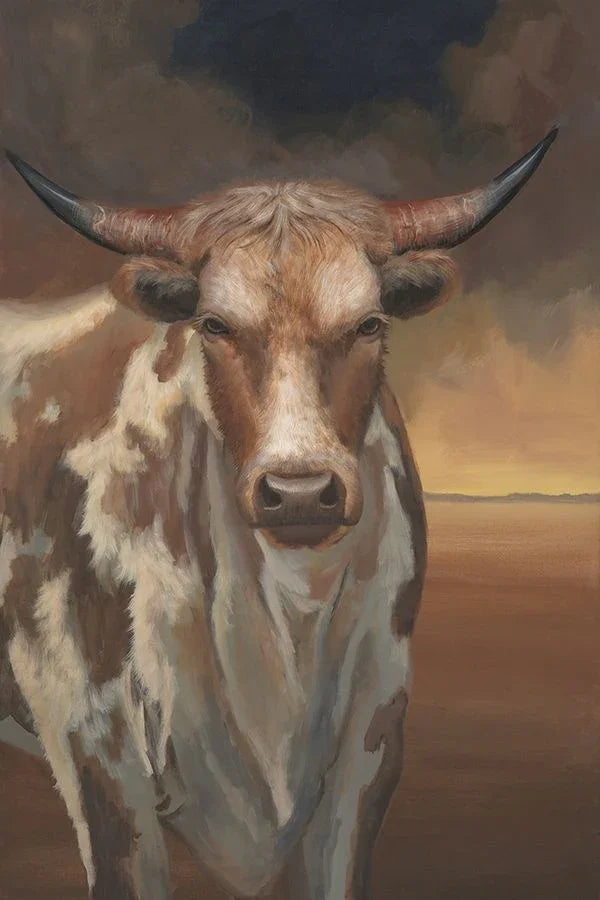 American made art Ahead of the Storm unframed canvas bull art - Your Western Decor