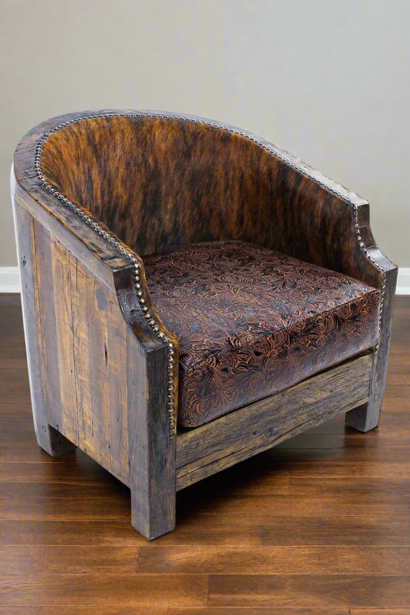 Rustic handmade Alamo Barrel Chair - Your Western Decor