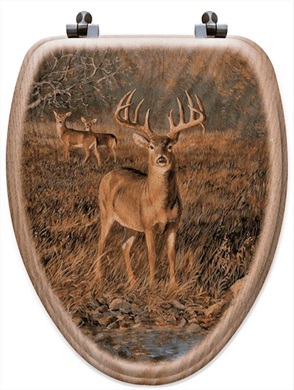 Alert Whitetail Buck Art Toilet Seat - Your Western Decor, LLC