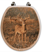 Alert Whitetail Buck Art Toilet Seat - Your Western Decor, LLC