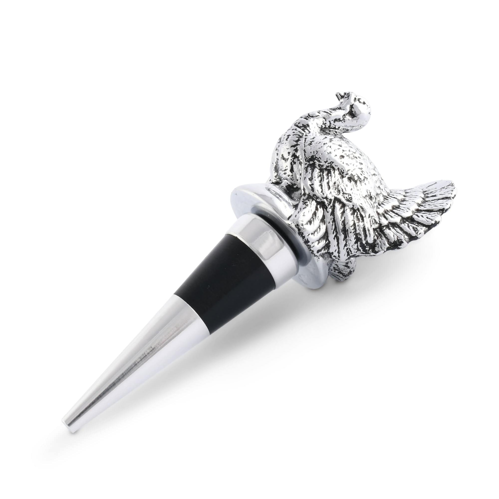 Aluminum carved turkey wine bottle stopper - Your Western Decor