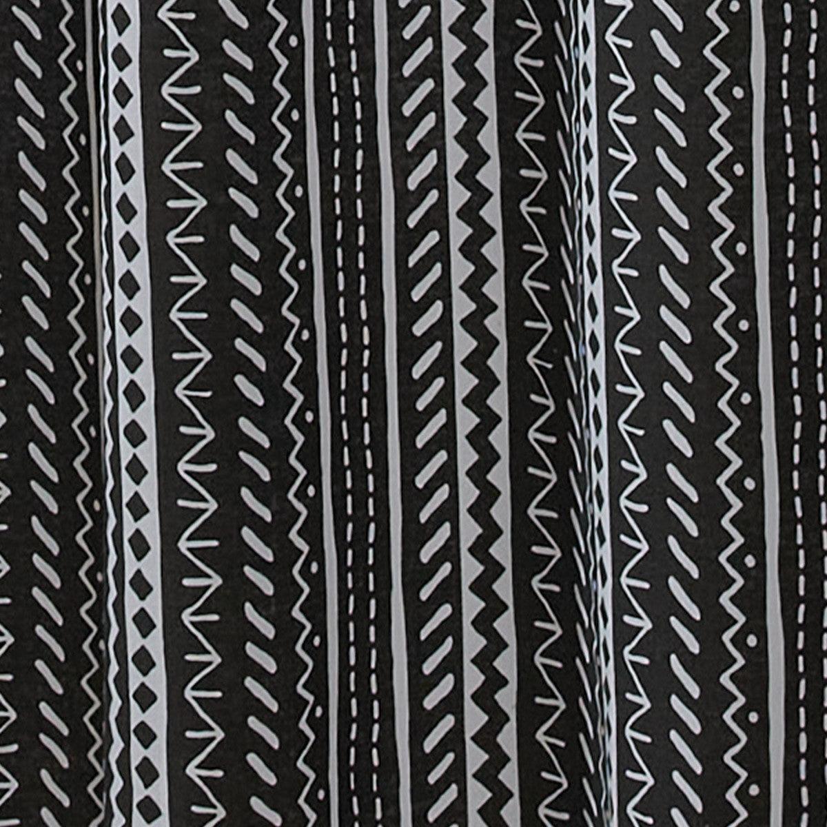 Amaya Aztec black and white patterned shower curtain - Your Western Decor