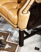 American Bison Tufted Leather Arm Chair made in the USA - Your Western Decor