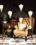 American Bison Tufted Leather Arm Chair made in the USA - Your Western Decor