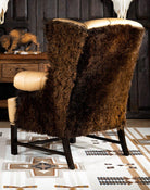 American Bison Tufted Leather Arm Chair back - made in the USA - Your Western Decor