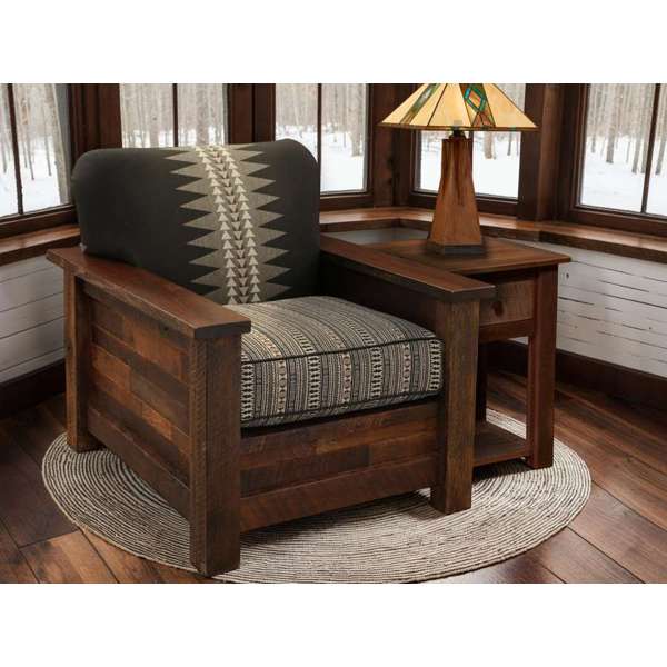 Americana Lounge Chair in Broken Arrows Black 02 - Your Western Decor
