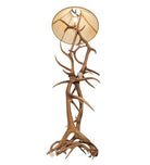 American made Antler Sheds Floor Lamp with natural rawhide shade - Your Western Decor