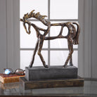 Antiqued Bronze Horse Sculpture - Your Western Decor