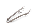 Decorative pewter tongs with antler design - Your Western Decor