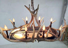 Antler and rawhide oval chandelier made in the USA - Your Western Decor