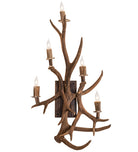 Northern Rocky Mountain elk and mule deer wall sconce, 5-light