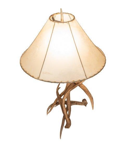 rustic antler table lamp with natural shed antlers