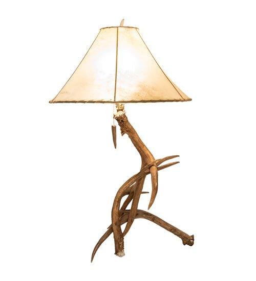 Antler Sheds Table Lamp with Rawhide Shade - Your Western Decor