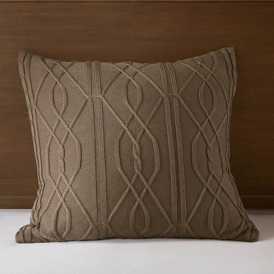Brown textured pillow on a wooden headboard - Your Western Decor