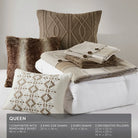 Bedding set with shams, duvet, and decorative pillows on a bed - Your Western Decor
