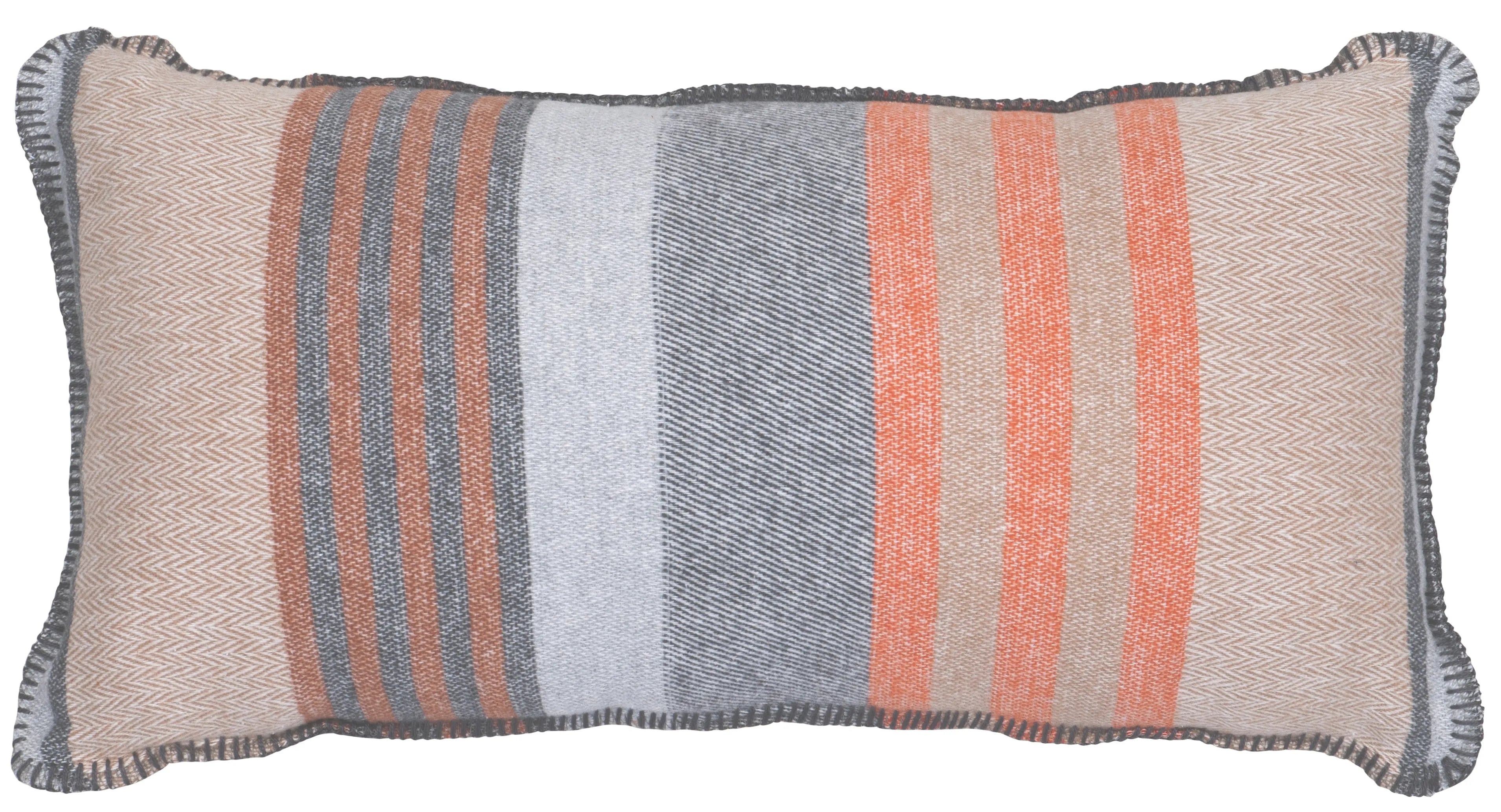 Rectangular pillow with chandler striped pattern on a white background