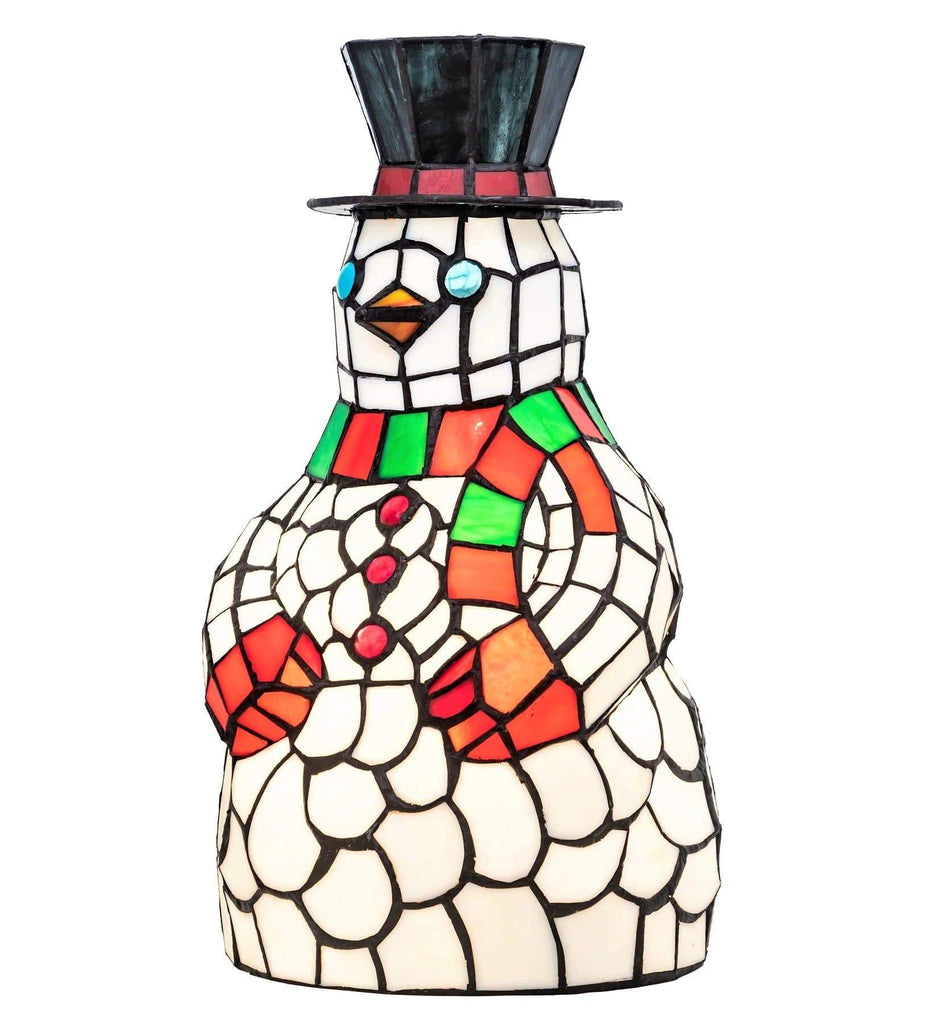 Art Glass Snowman Accent Lamp - 14" - Your Western Decor, LLC