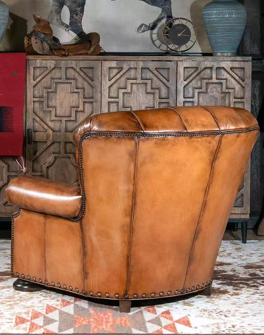 American made Artisan Leather Tufted Chair back - Your Western Decor