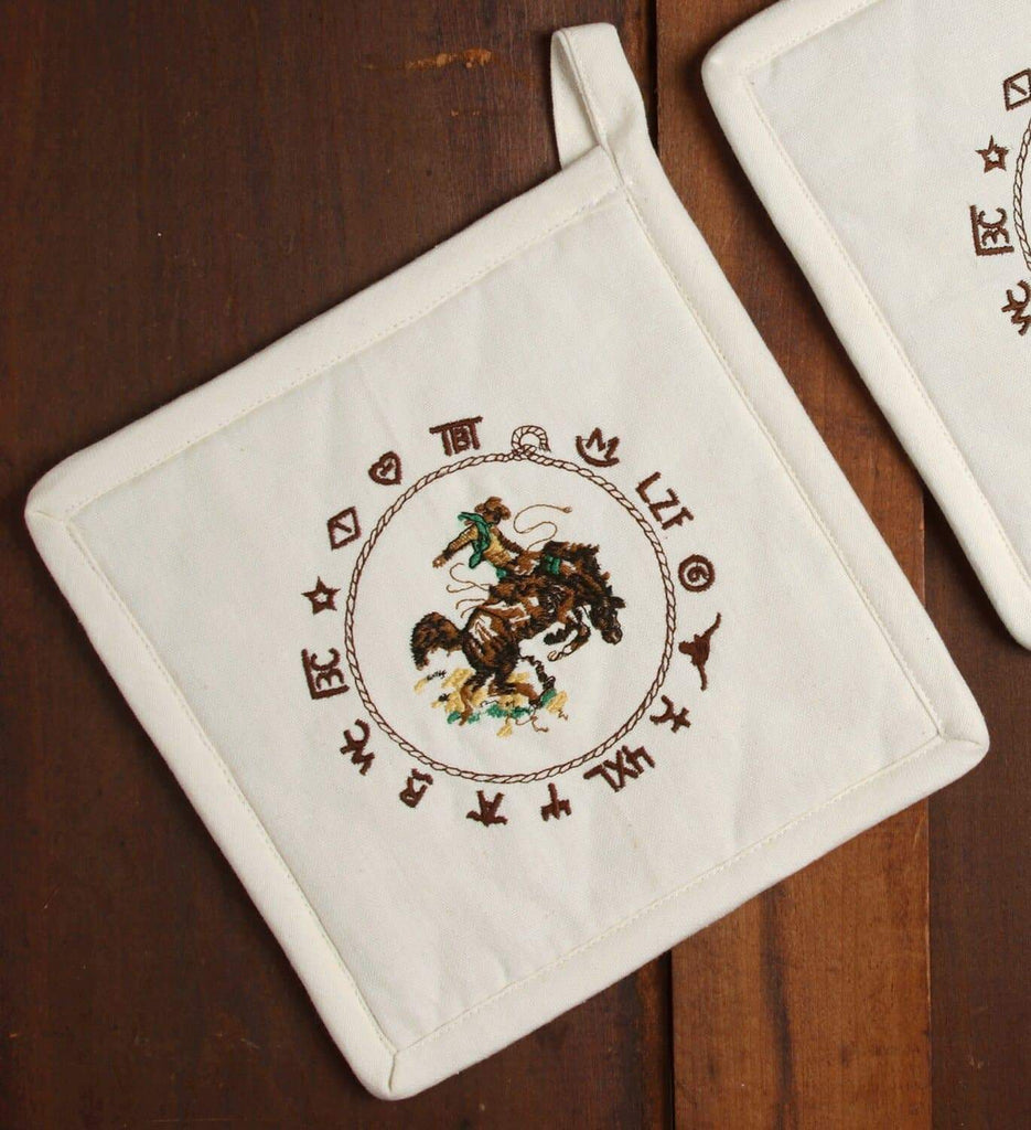 Bronc & Brands Embroidered Pot Holders - Your Western Decor