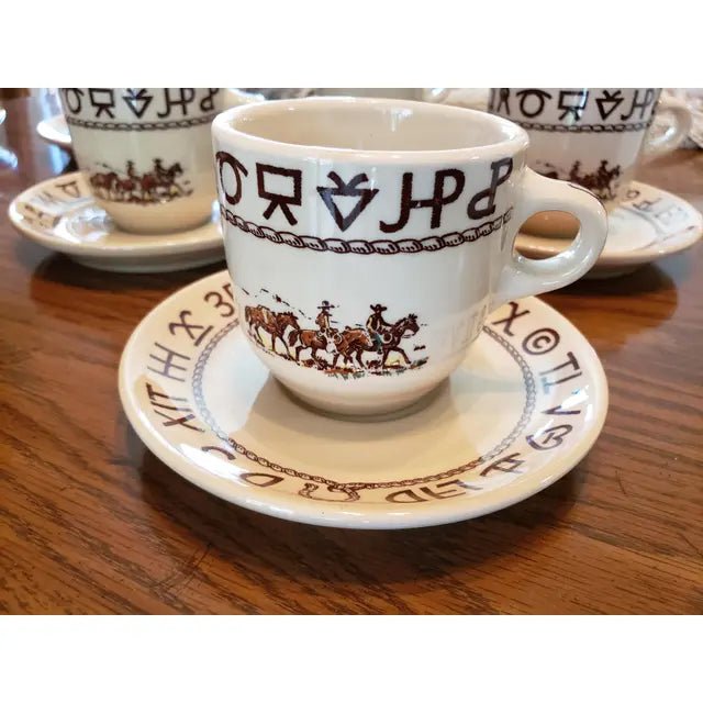 At the Ranch 8 oz coffee cup and saucer from Yellowstone Dutton Ranch Dinnerware - Your Western Decor