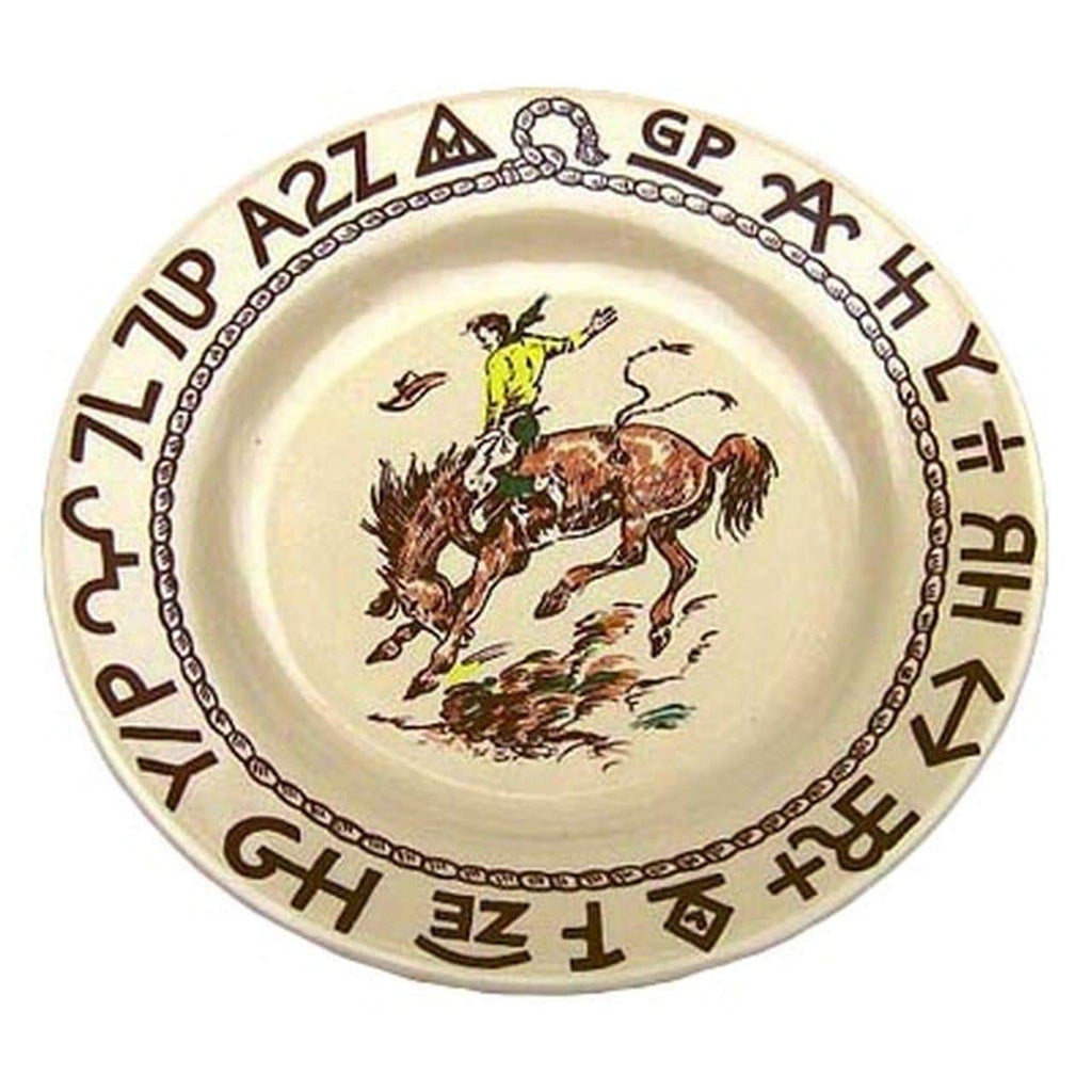 bronc and brands china dessert plates made in the USA. Your Western Decor