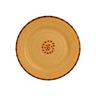 Aurora dinner plate in burnt orange with dark red rim and dark red dots in the center - Your Western Decor