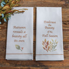 Autumn and Fall embroidered off-white kitchen dish towels - Your Western Decor