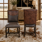 Autumn tool western leather dining chairs, front and back 