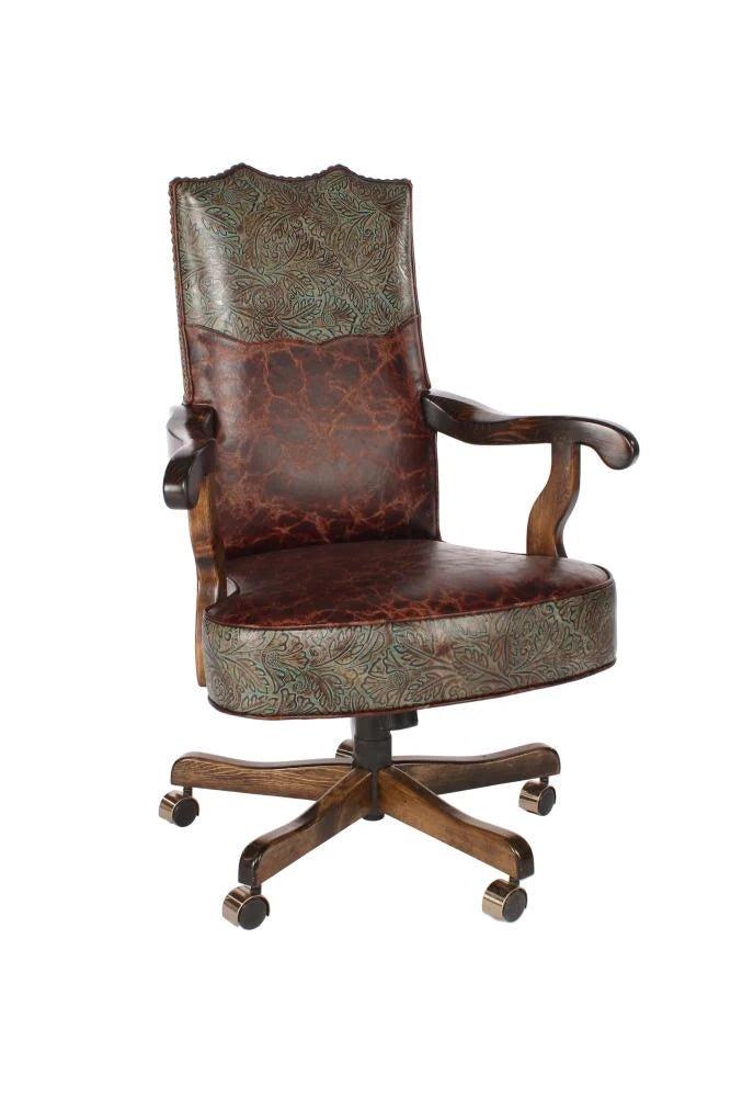 American madeAutumn Turquoise Western Office Chair - Your Western Decor