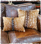 Axis deer hide throw pillows - Your Western Decor