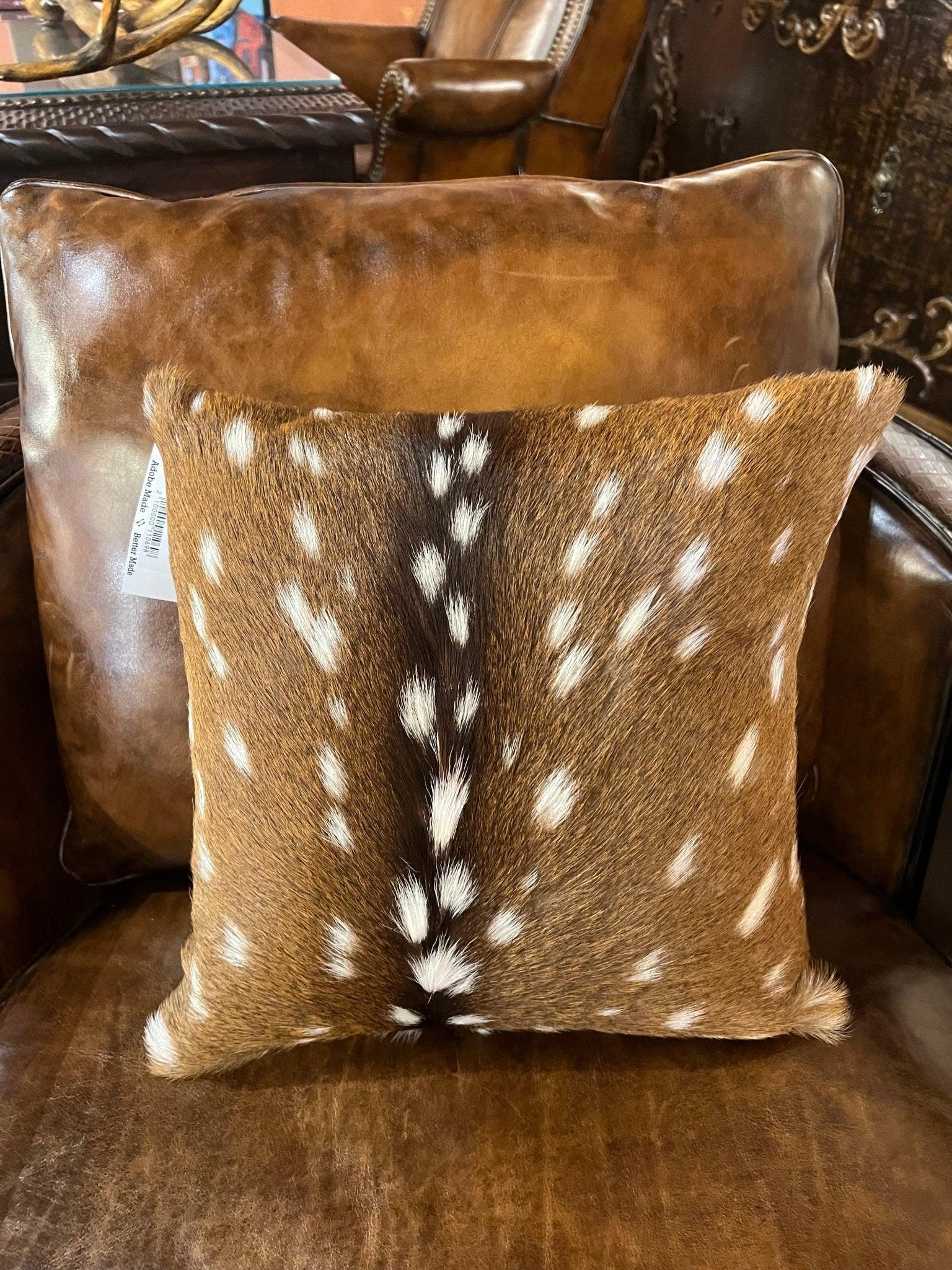 Axis deer hide decorative accent pillow - Your Western Decor