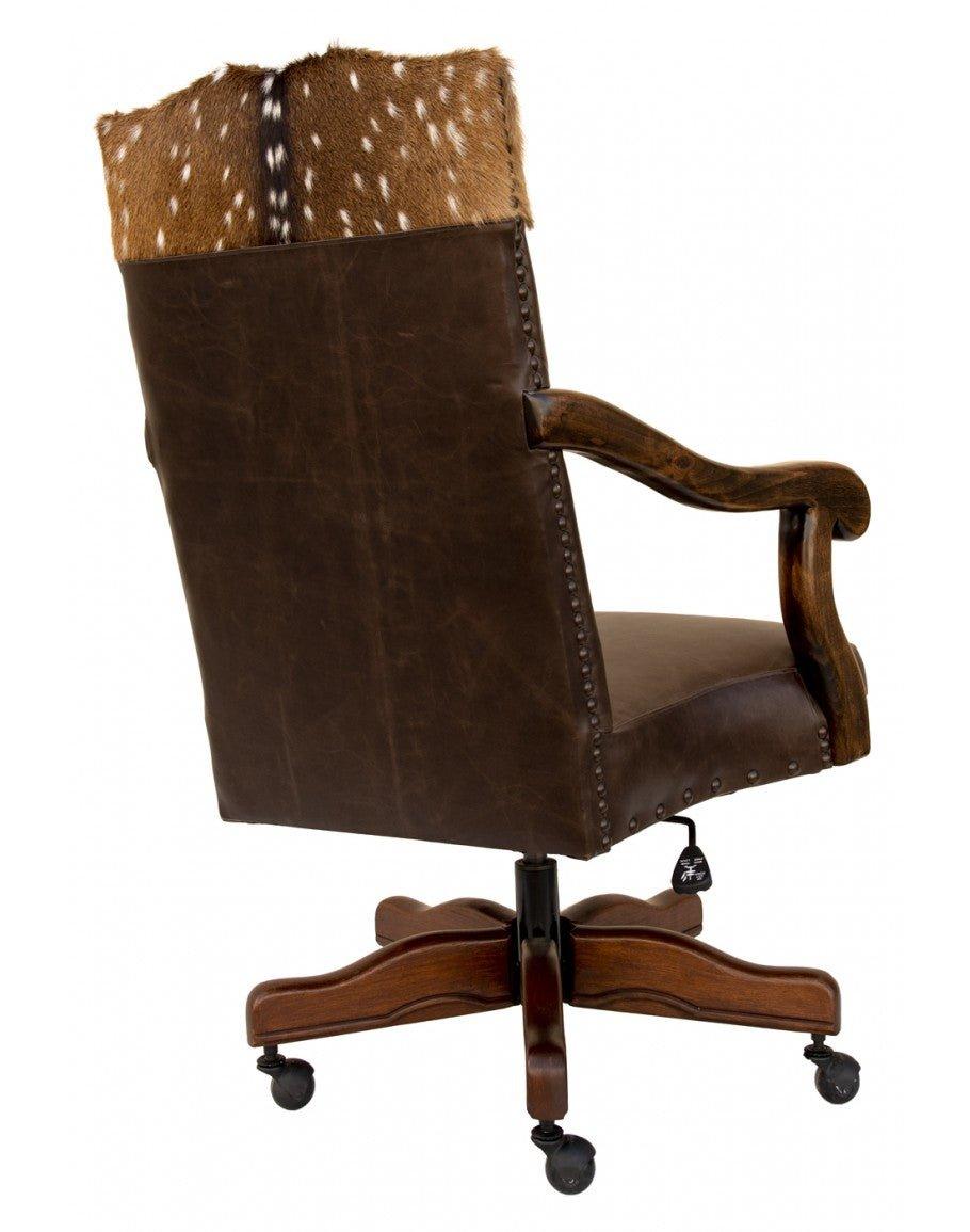 Axis Yoke & Leather Office Chair Back - Your Western Decor