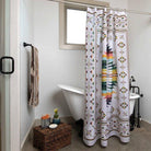 Aztec White Shower Curtain made in the USA - Your Western Decor