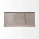Back view of wood farmhouse sideboard