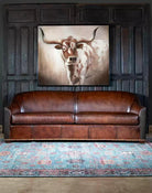 Bana Buff Rustic Leather Sofa - American made living room furniture - Your Western Decor