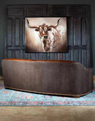 Bana Buff Rustic Leather Sofa - American made living room furniture - Your Western Decor