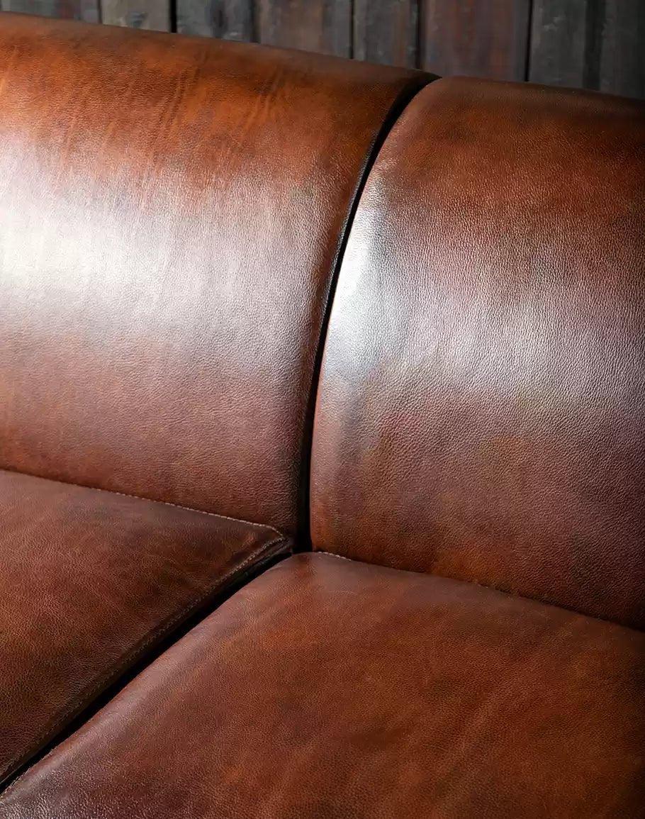 Bana Buff Rustic Leather Sofa - American made living room furniture - Your Western Decor