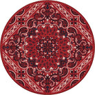 Bandana Rodeo Red Round Area Rugs made in the USA - Your Western Decor