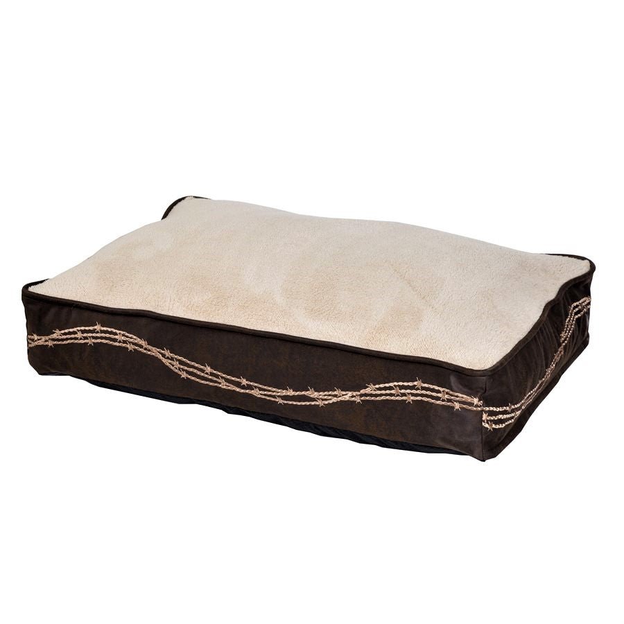 Barbed wire embroidered western dog bed - Your Western Decor