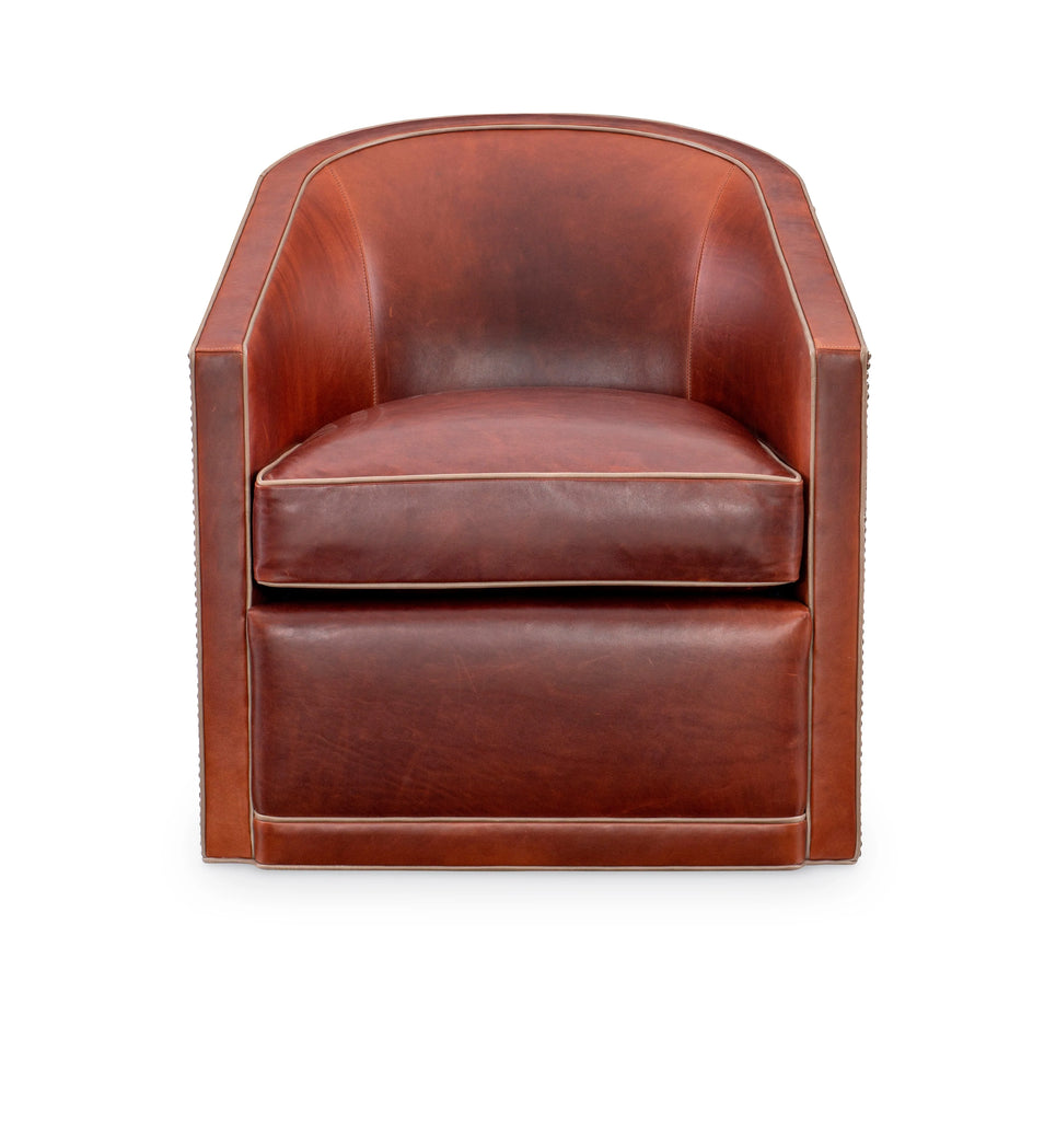 American made luxury Red Baron Leather Swivel Chair - Your Western Decor
