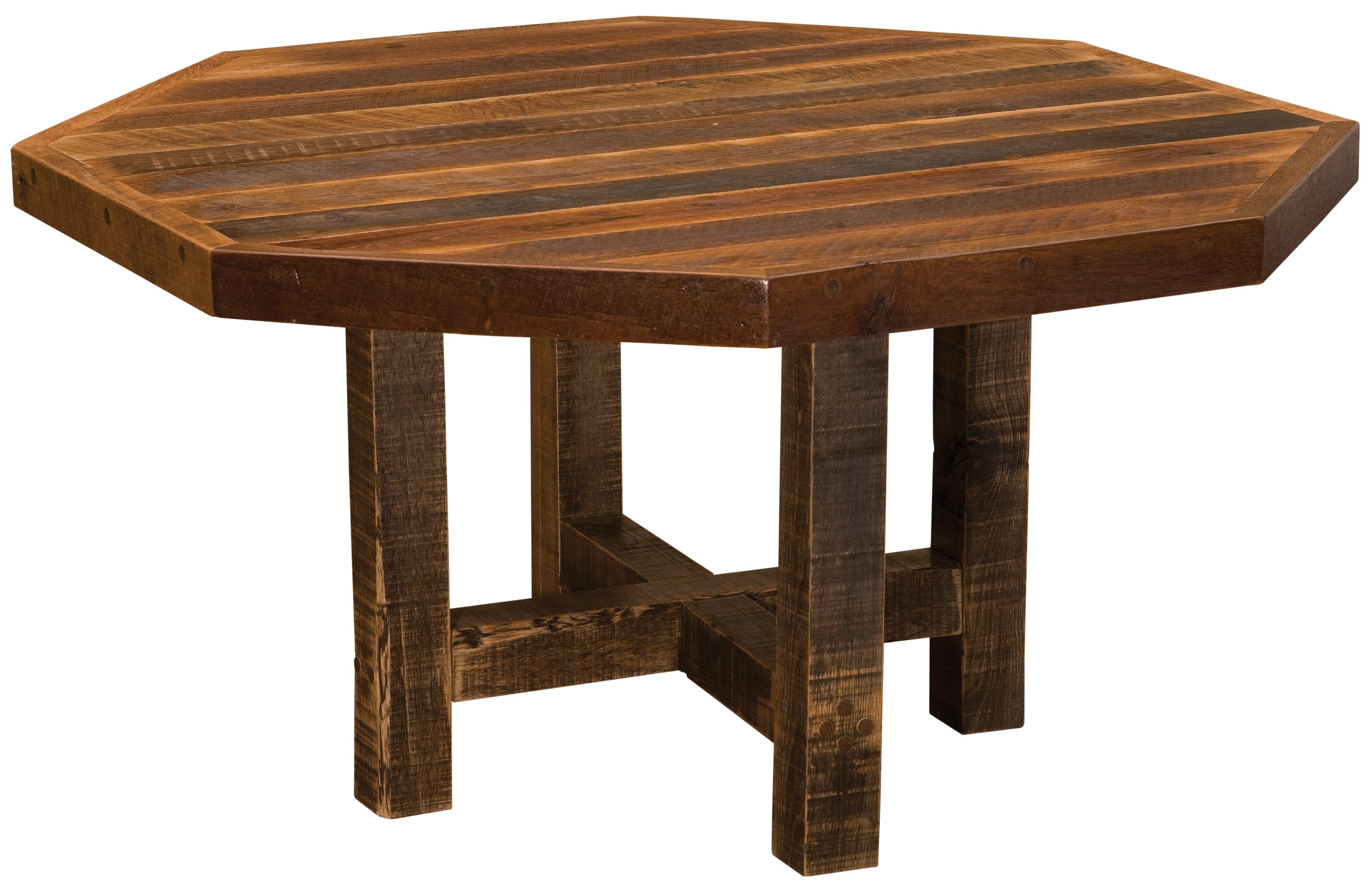 handcrafted barnwood dining table made in USA with antique oak finish