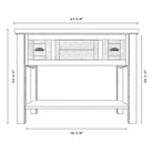 Dimensions of a piece of furniture with measurements labeled - Your Western Decor