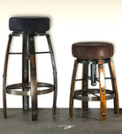 Tequila stave and leather swivel bar and counter stool - Your Westenr Decor