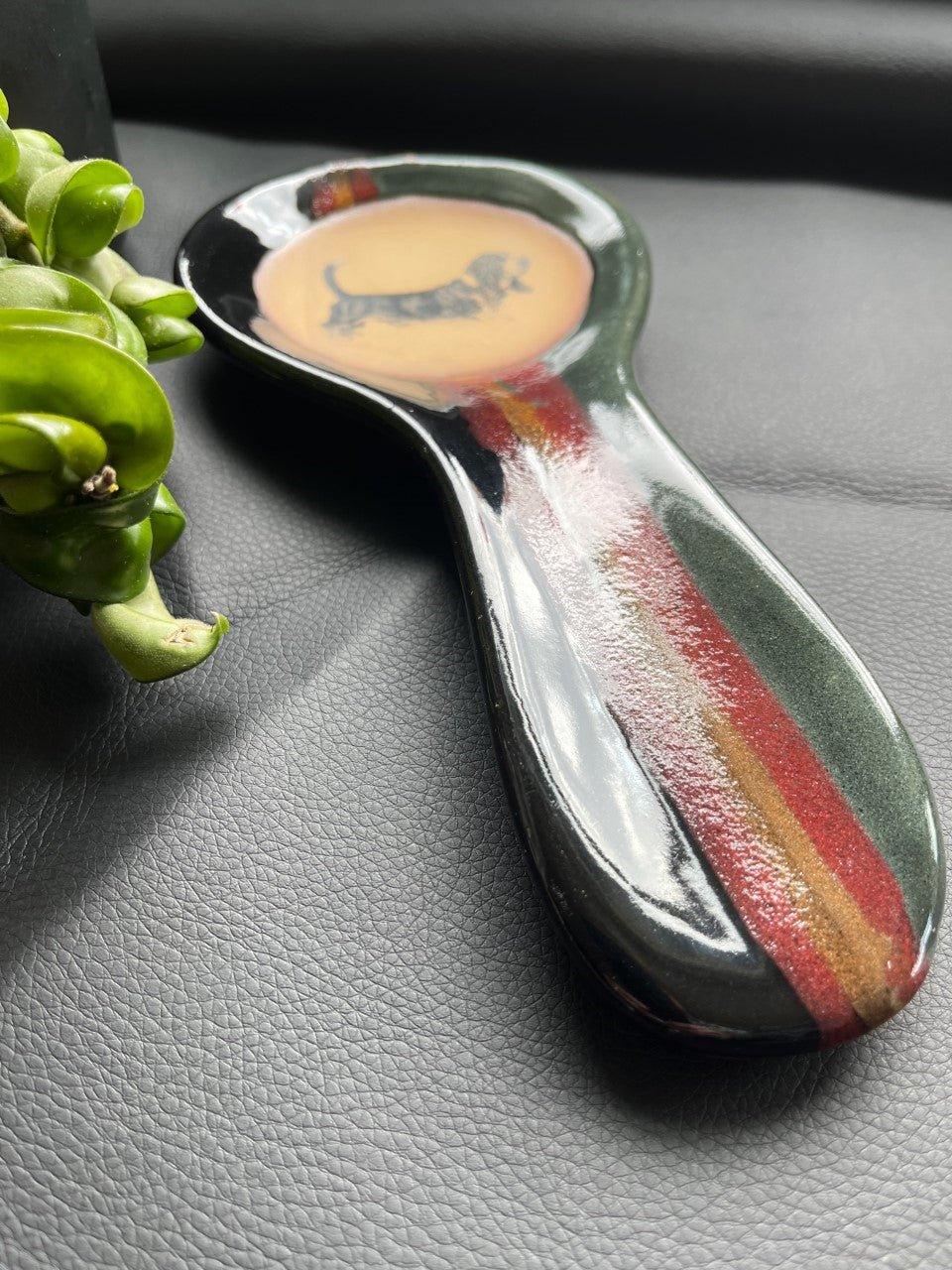 Basset Hound Glazed Spoon Rest handmade in the USA - Your Western Decor