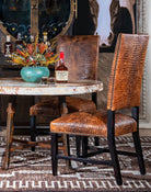 Bayou Croc Embossed Leather Dining Chairs - Your Western Decor