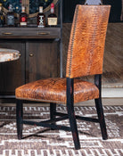 Bayou Croc Embossed Leather Dining Chair Back - Your Western Decor