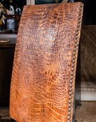 Bayou Croc Embossed Leather Dining Chair Seat Back - Your Western Decor