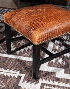 Bayou Croc Embossed Leather Dining Chair Seat - Your Western Decor