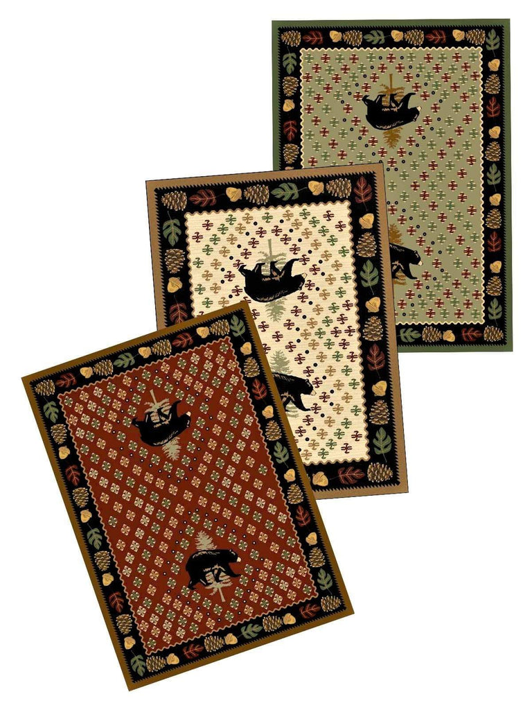 Patchwork Bear Rugs - 3 Colors - Your Western Decor, LLC